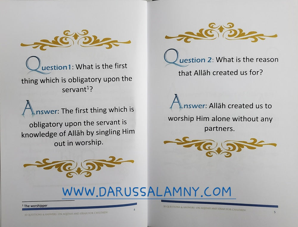 30 Questions & answers For Children on Aqidah & Sirah