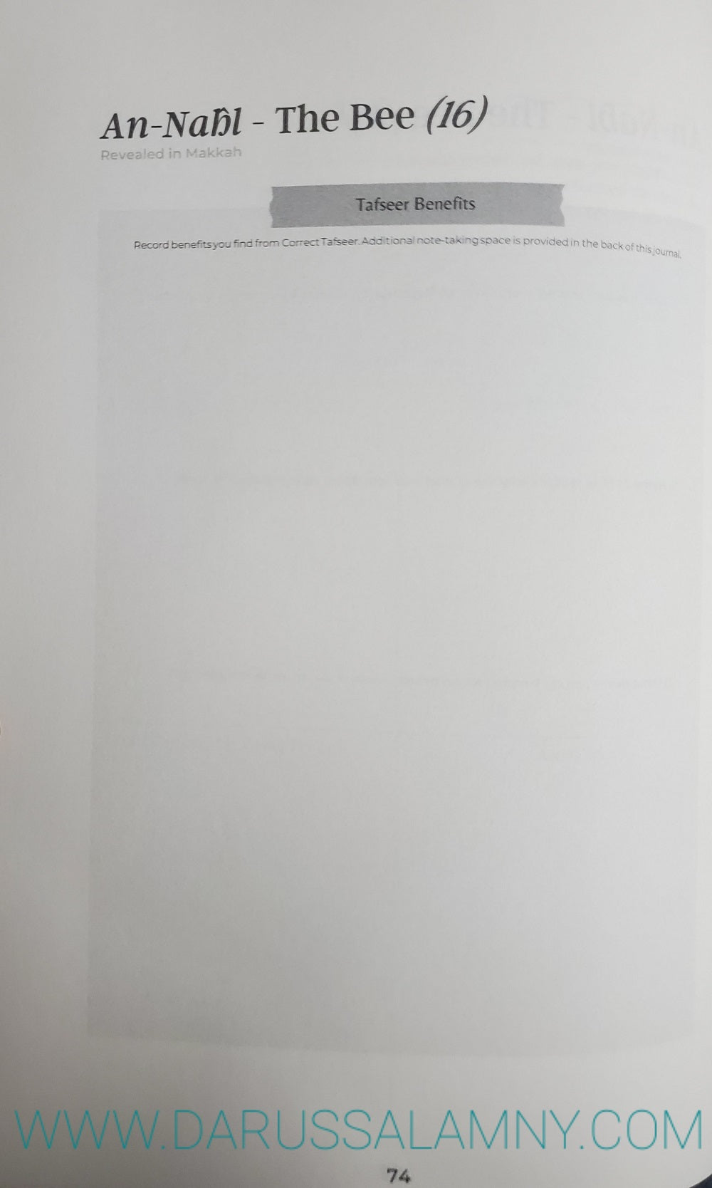 Contemplating over the QurÃ¡n-A Guided Reflection Journal