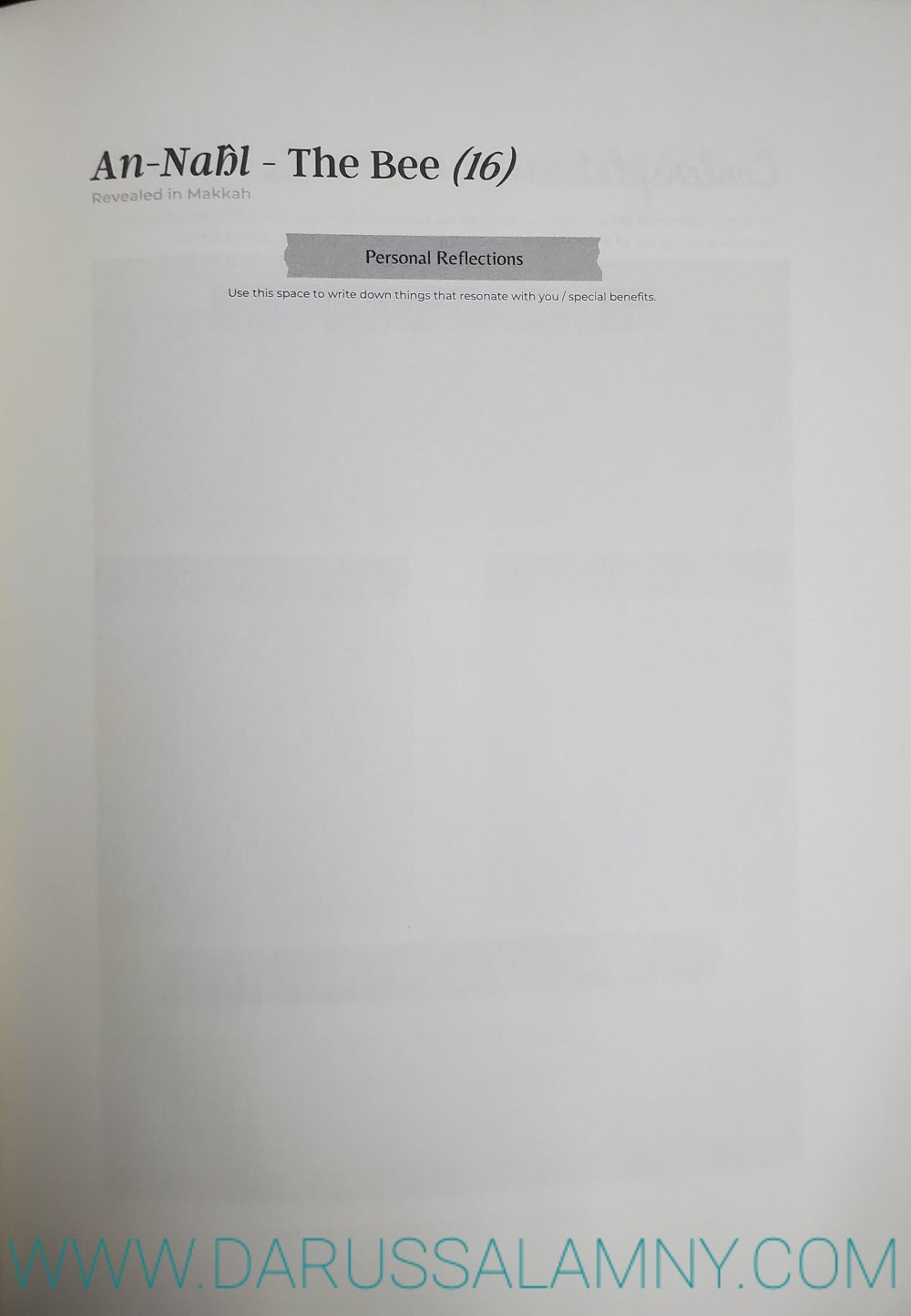 Contemplating over the QurÃ¡n-A Guided Reflection Journal