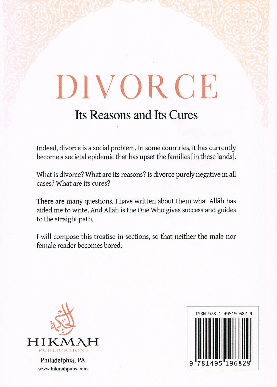 Divorce It's Reasons and It's Cures